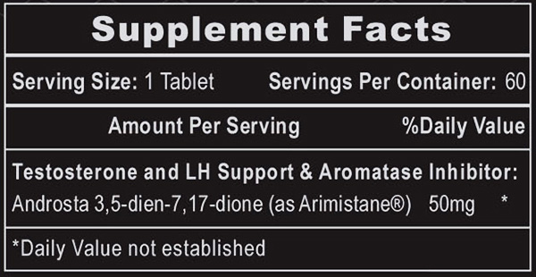 Arimistane Supplement Facts