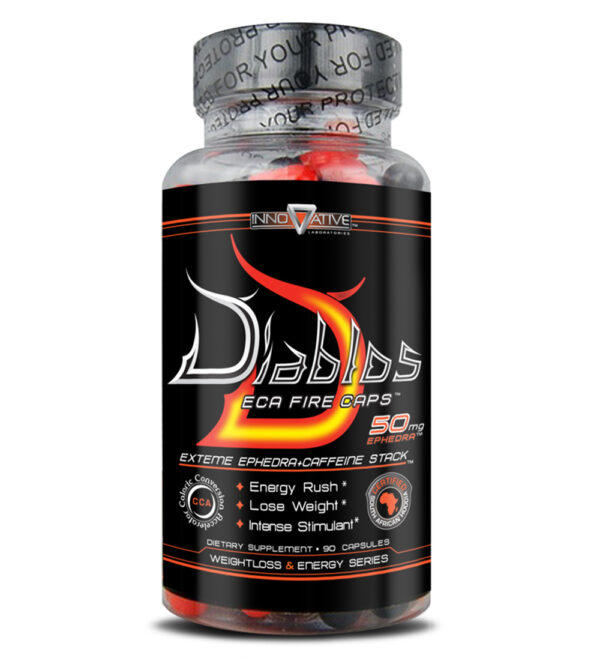 Diablos ECA Fire Caps bottle of pills