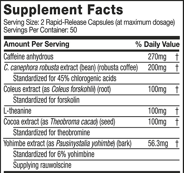 Hydroxy Hardcore Elite Supplement Facts