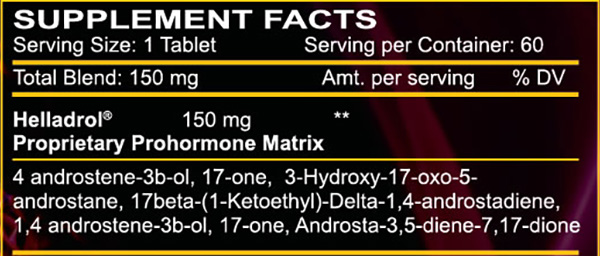 Helladrol Supplement Facts