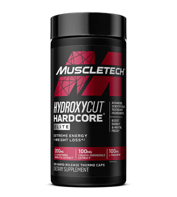 Bottle of Hydroxy Hardcore Elite from Muscletech