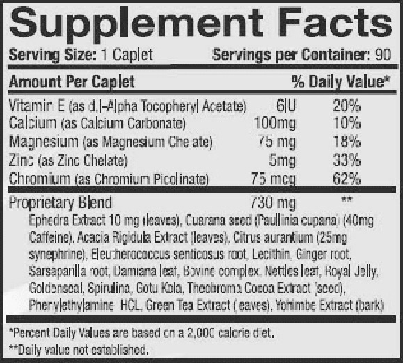 Metabothin Supplement Facts