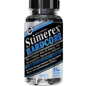 bottle of Stimerex Hardcore with 90 black capsules Stimerex Hardcore