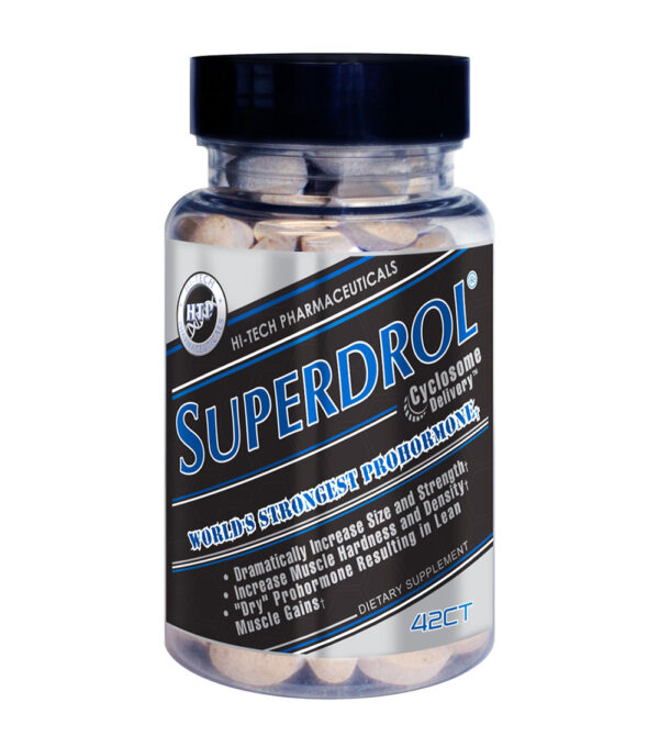 bottle of Superdrol prohormone with 42 tablets