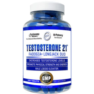bottle of Testosterone 21 Fadogia Longjack Duo 120 tablets