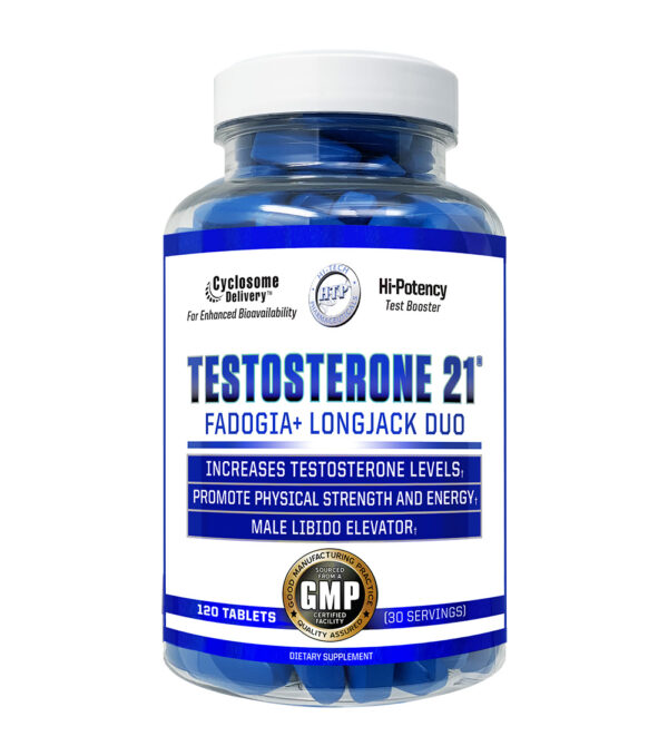 bottle of Testosterone 21 Fadogia Longjack Duo 120 tablets