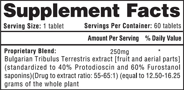 Tribesterone Supplement Facts