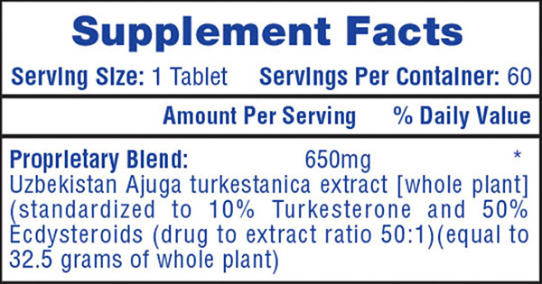 Turkesterone 650 Supplement Facts