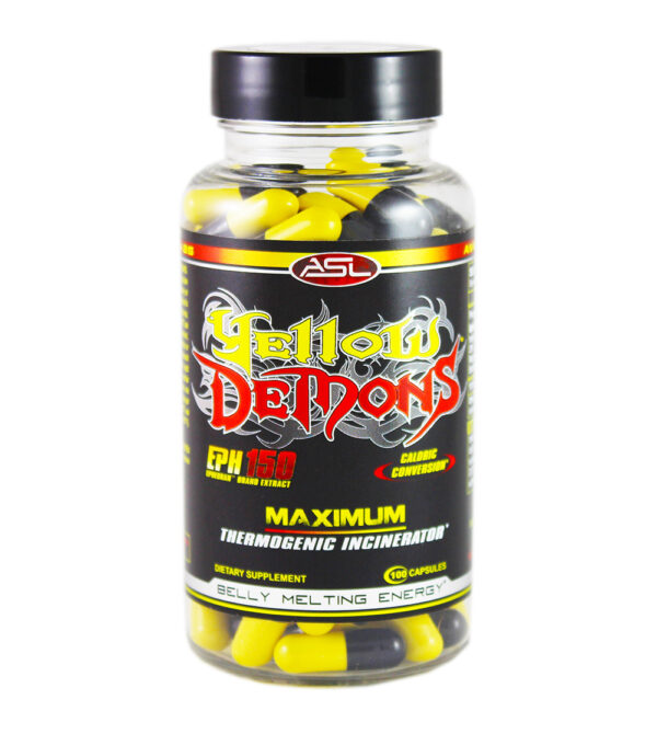 Bottle of Yellow Demons with 100 capsules from ASL